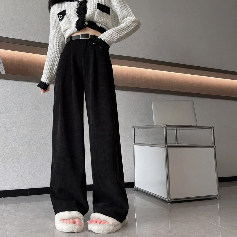 Elegante Cord-Anzughose mit weitem Bein