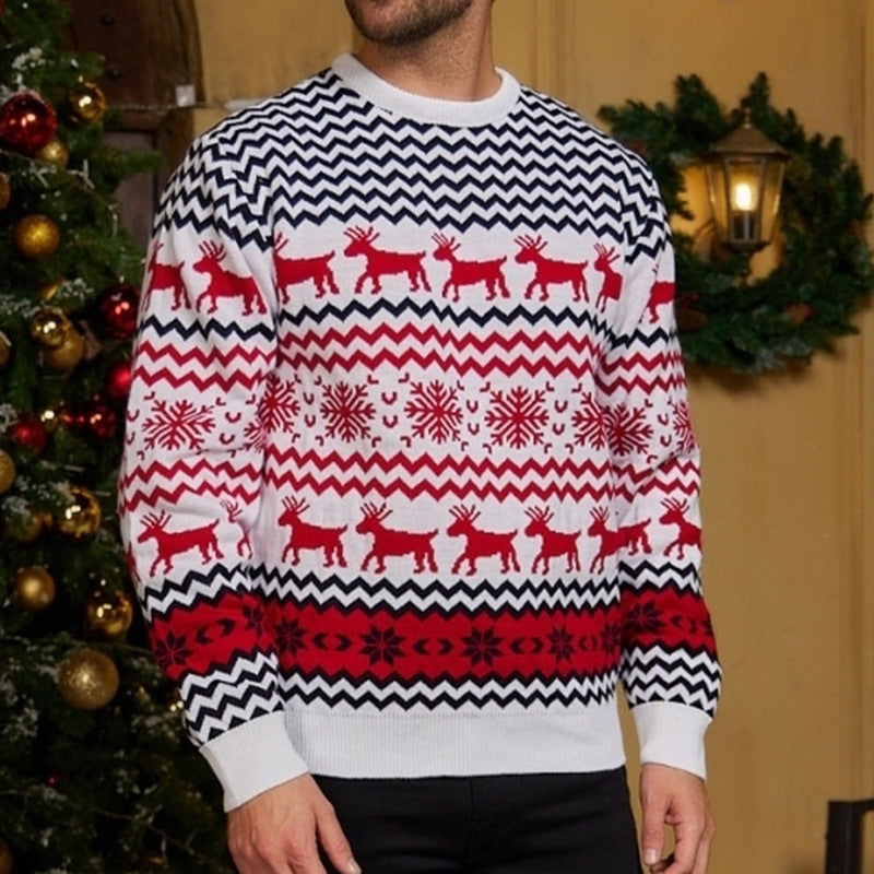Weihnachtspullover mit Schneeflocken-Muster