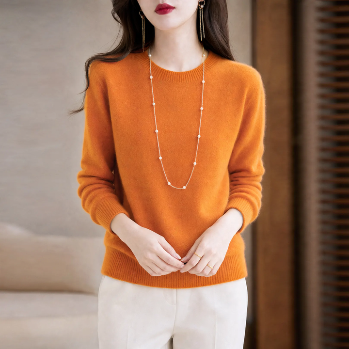 Damen-Strickpullover, Rundhals oder Stehkragen, langärmlig