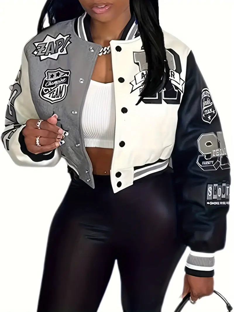 Echoarchiv | Damen Varsity-Jacke mit Briefdruck