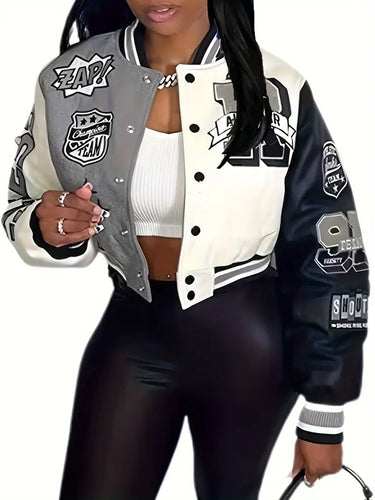 Echoarchiv | Damen Varsity-Jacke mit Briefdruck