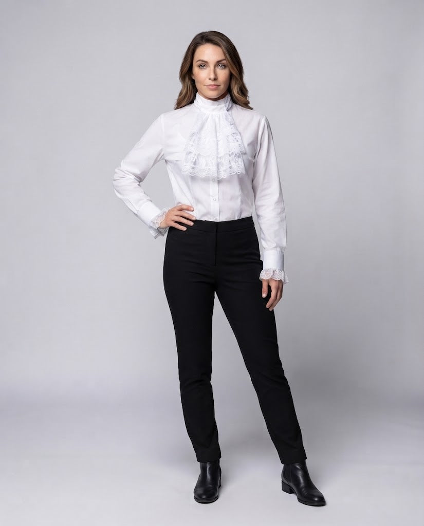 Damen Rüschbluse mit eleganten Ärmelaufschlägen Echo Archiv