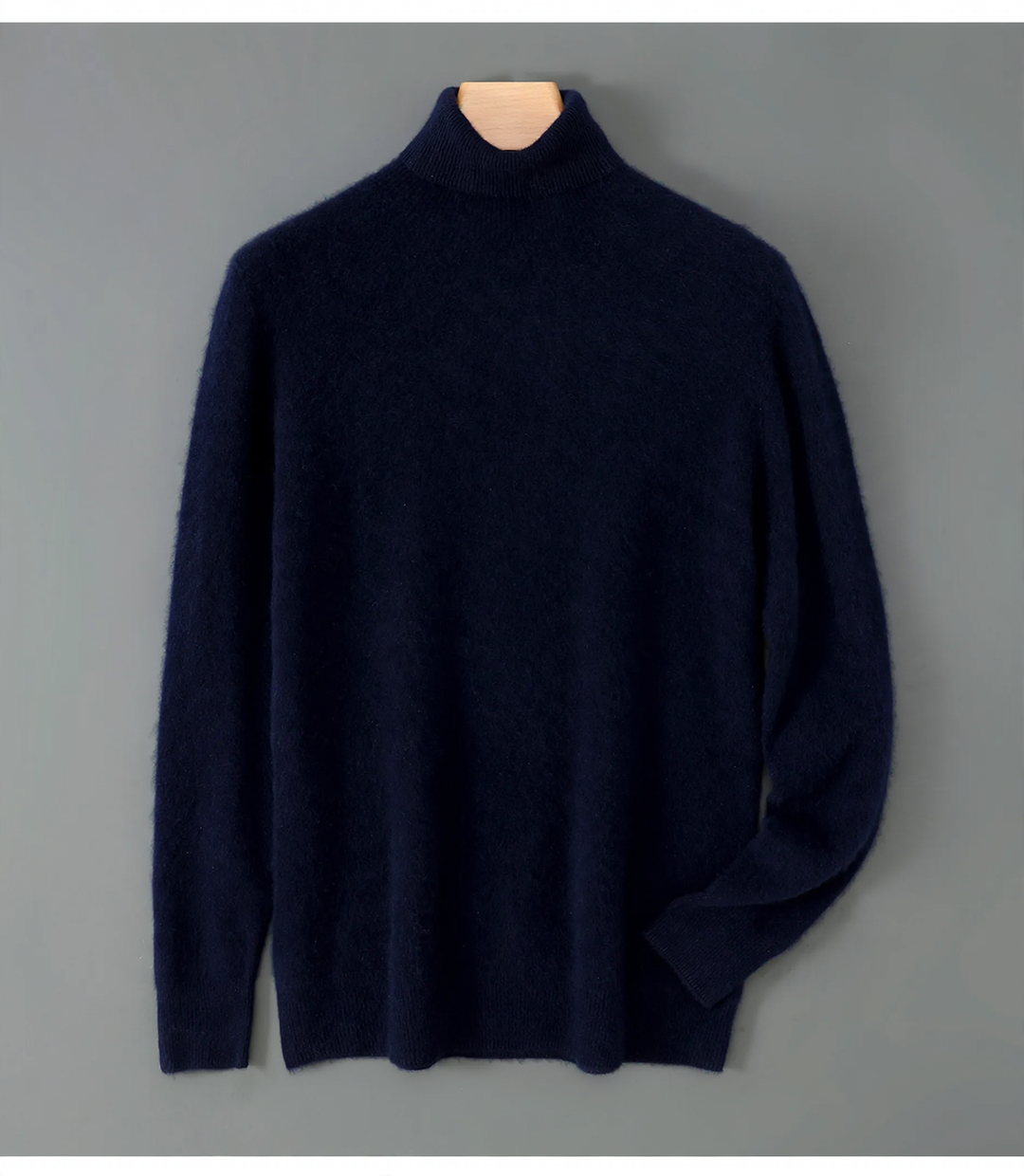 Herren-Wollpullover, Rollkragen, lockere Passform