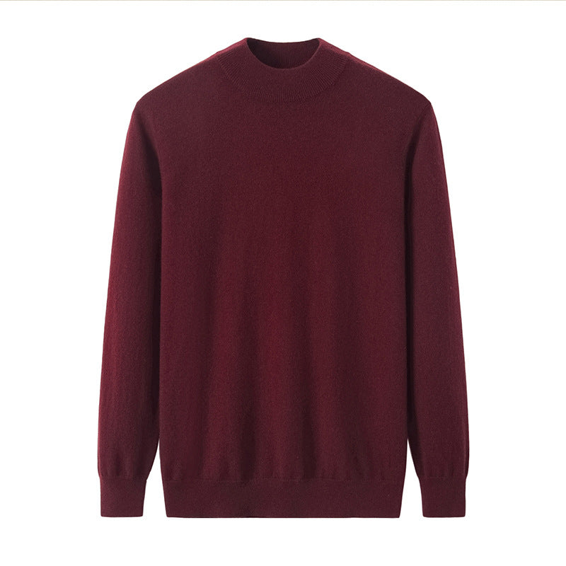 Herren-Kaschmirpullover, Stehkragen, locker geschnitten
