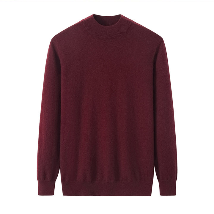 Herren-Kaschmirpullover, Stehkragen, locker geschnitten