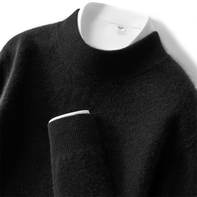 Herren-Kaschmirpullover, 100% Kaschmir, Stehkragen