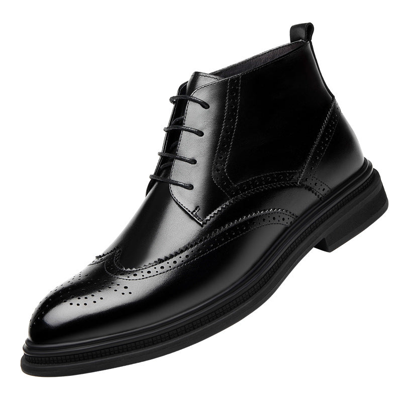Herren-Chelsea-Boots im Brogue-Stil mit Reißverschluss