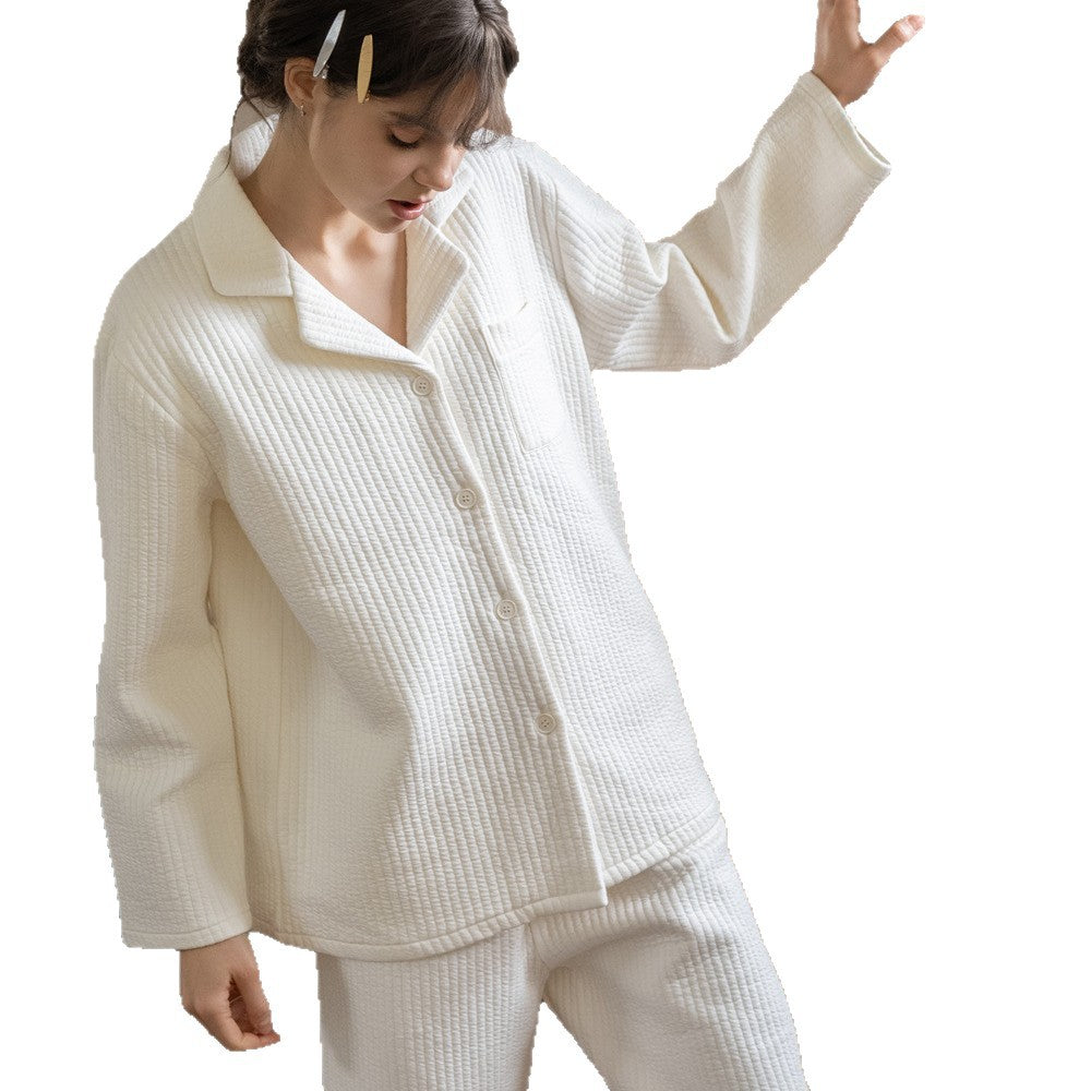 Baumwoll-Loungewear-Set für Paare, langärmelig