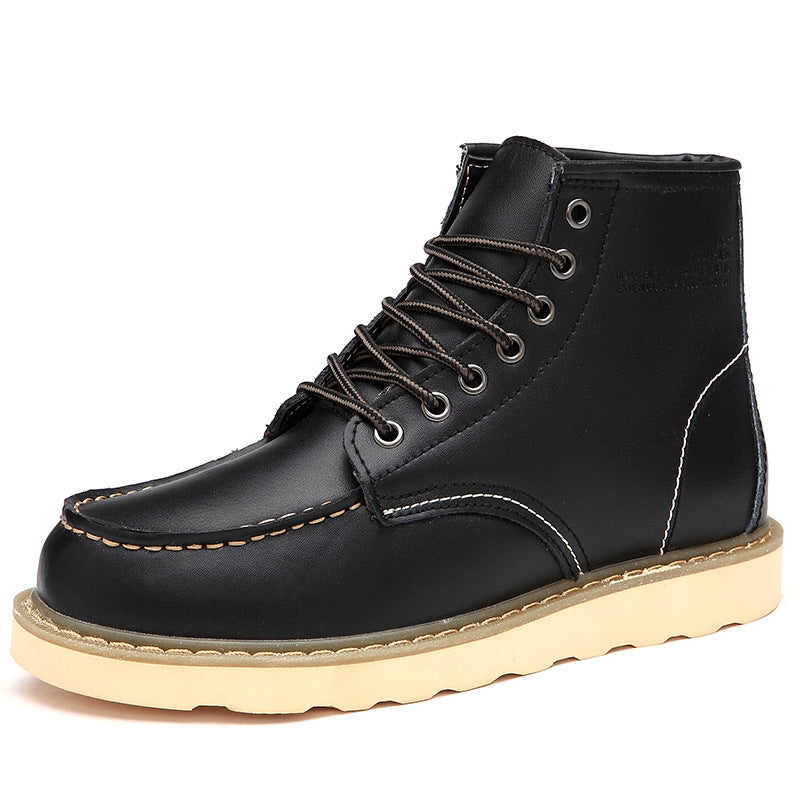 Herren-Lederstiefel, gefüttert, mit Absatz