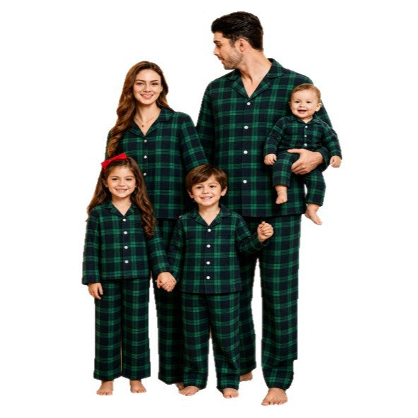 Familien-Pyjama-Set, kariert, Langarm, 2632