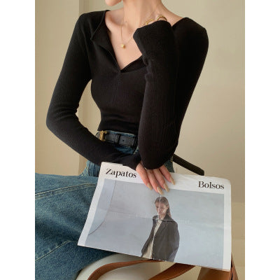 Damen-Strickpullover mit V-Ausschnitt