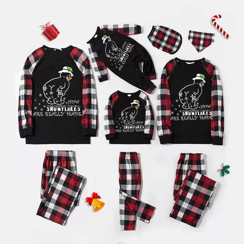 Weihnachts-Pyjama-Set für die Familie, langärmelig, mit Karomuster