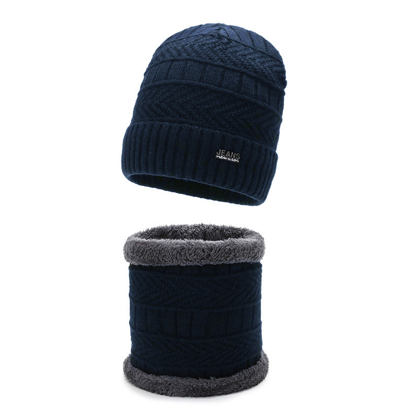 Winter-Strickmütze mit Nackenschutz, 2-teiliges Set