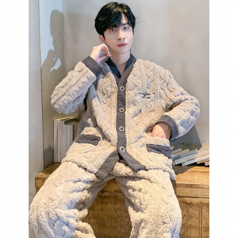 Warmer Herren-Pyjama aus Flanell für den Winter
