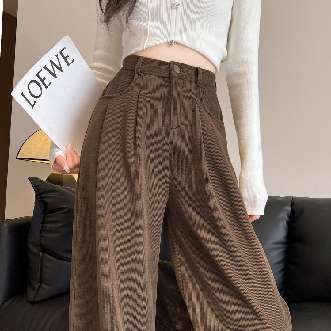 Damen-Cordhose, weit geschnitten, gefüttert