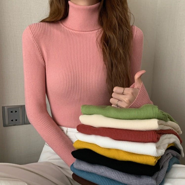 Klassischer Damen-Strickpullover mit Rollkragen