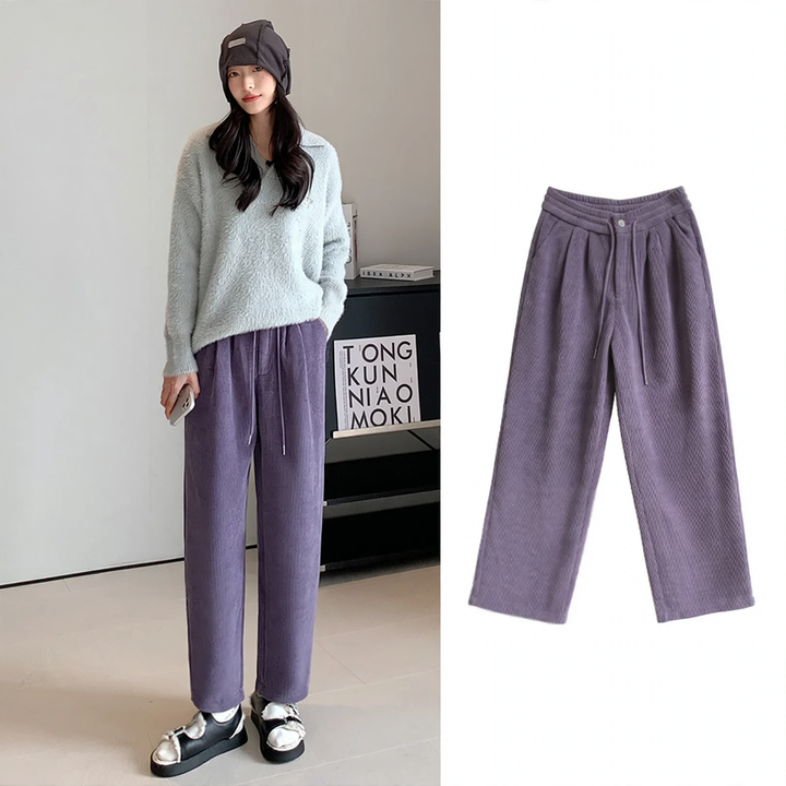 Damen-Cordhose, Haremsschnitt, 9/10-Länge