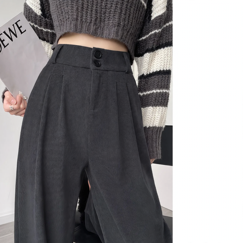 Damen-Cordhose, gerade geschnitten, gefüttert, für Frühling/Herbst