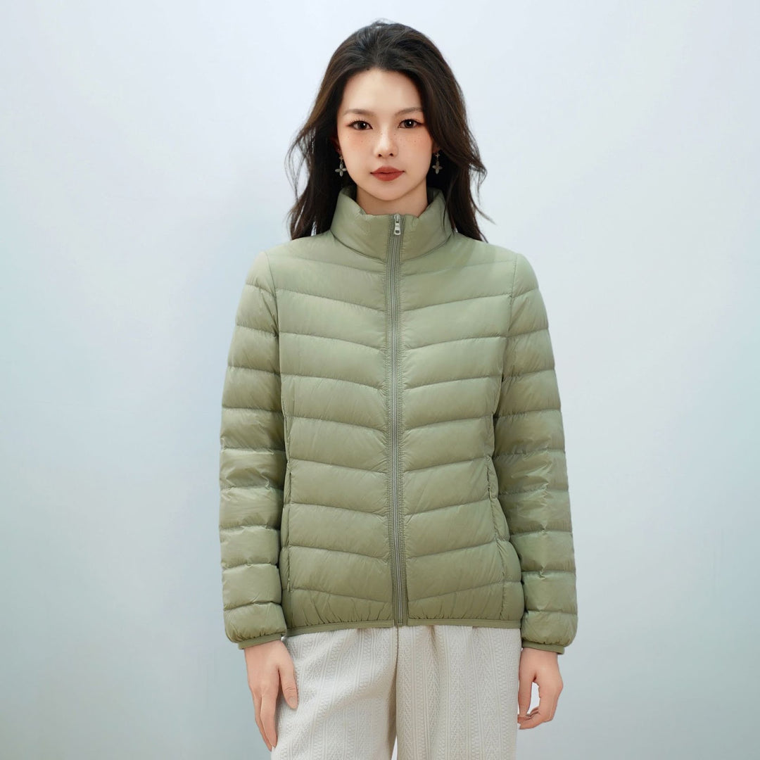 Leichte Damen-Daunenjacke mit Stehkragen