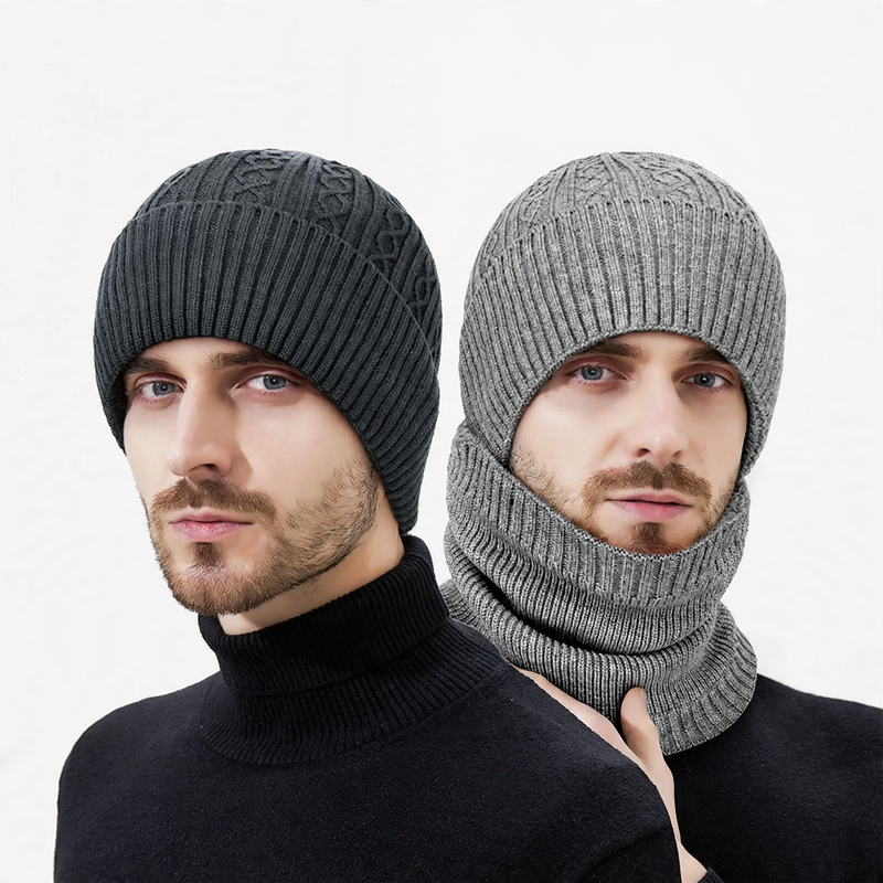 Strickmütze und Halswärmer Set, Einheitsgröße