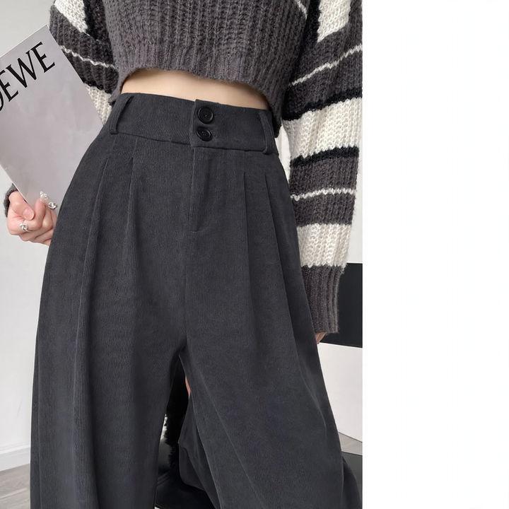 Cord-Weithose mit hohem Bund für Damen