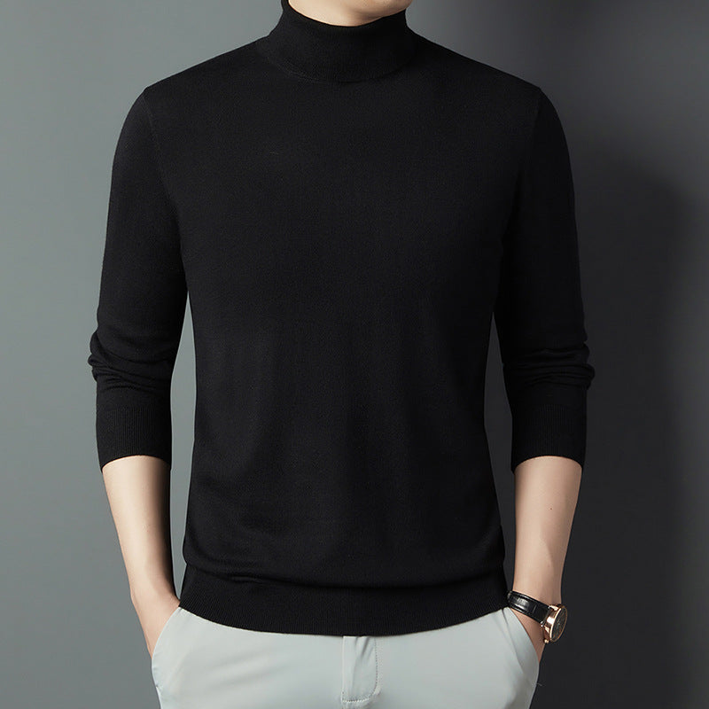 Rollkragenpullover aus Seide und Schurwolle