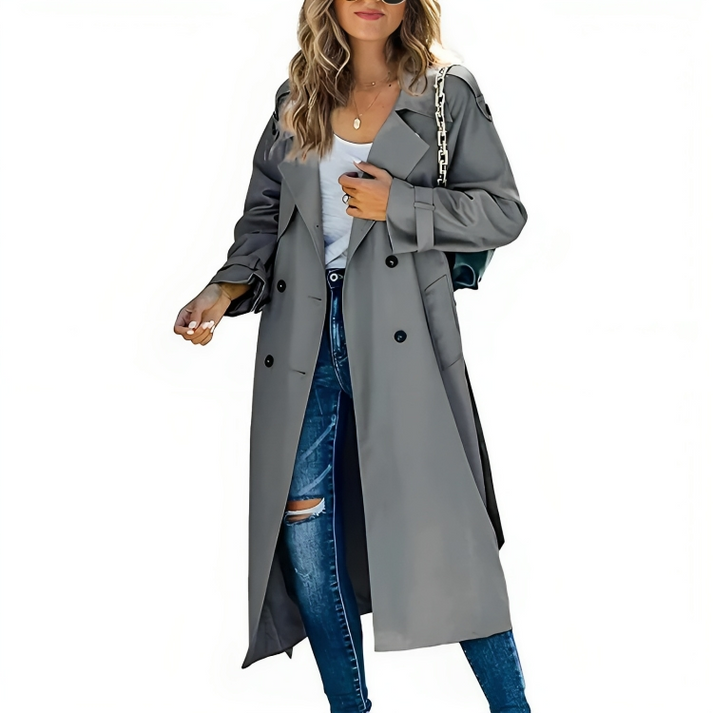 Eleganter zweireihiger Trenchcoat für Damen – Avérine