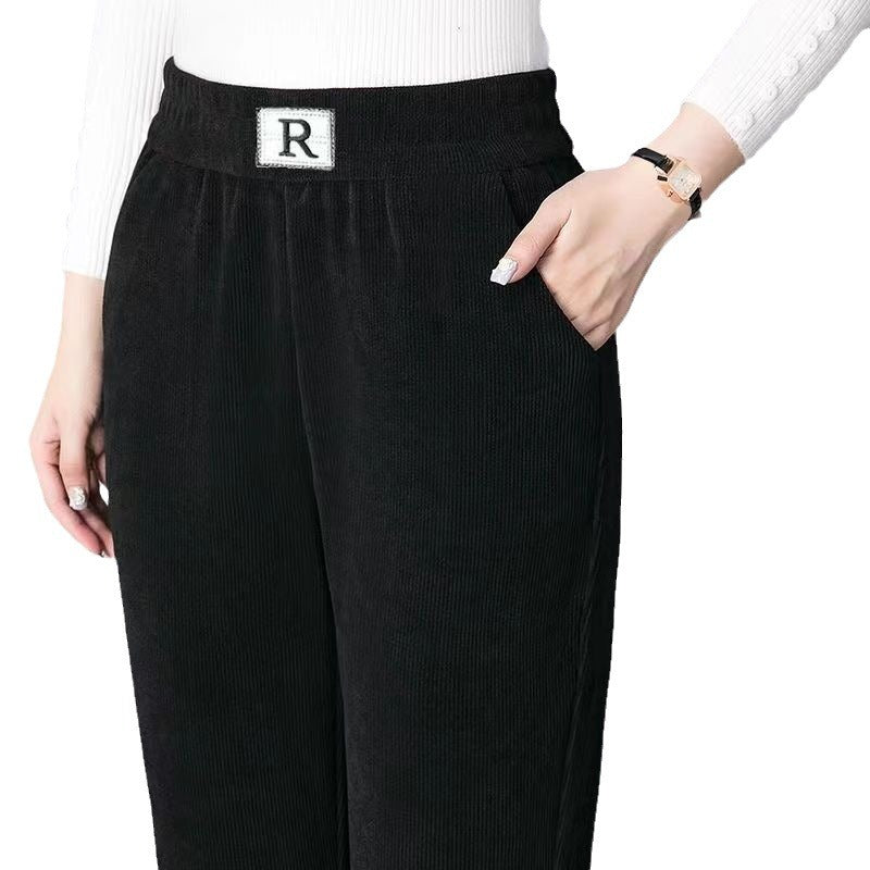 Damen-Cordhose, gefüttert, Karottenform, große Größen