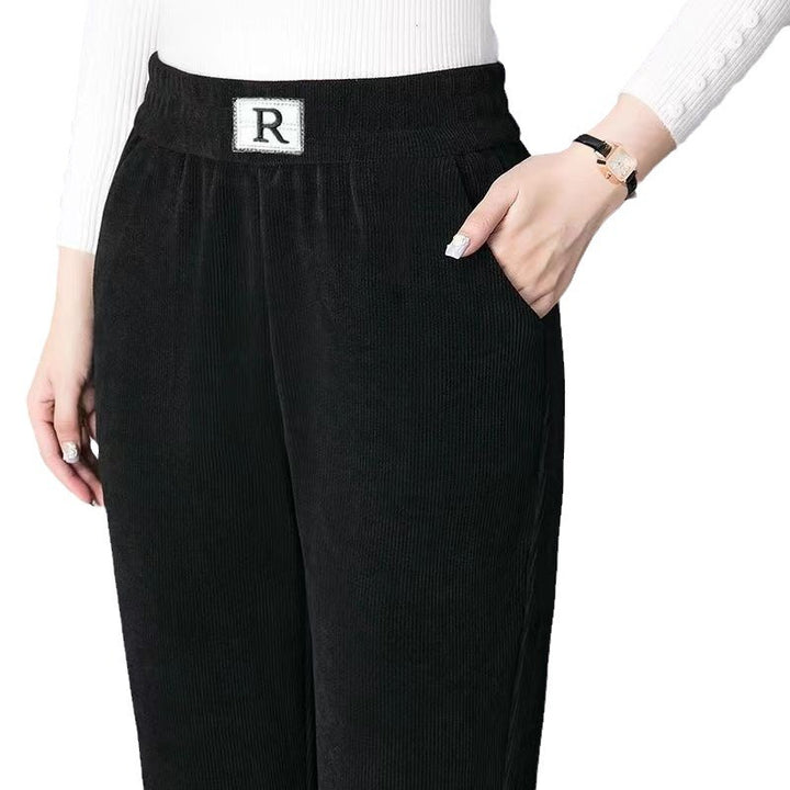 Damen-Cordhose, gefüttert, Karottenform, große Größen