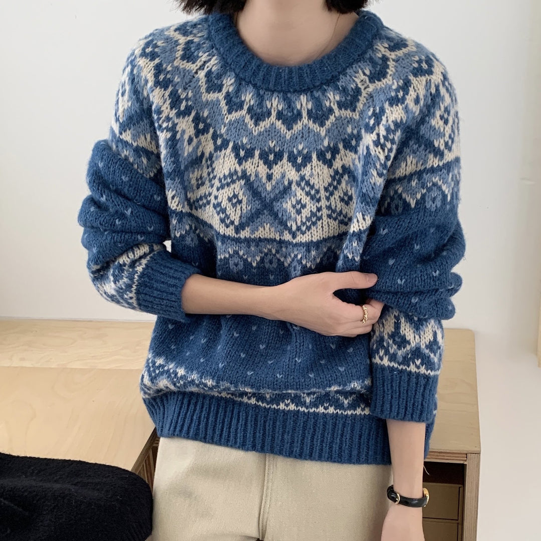 Damen-Weihnachtspullover im Fair-Isle-Stil