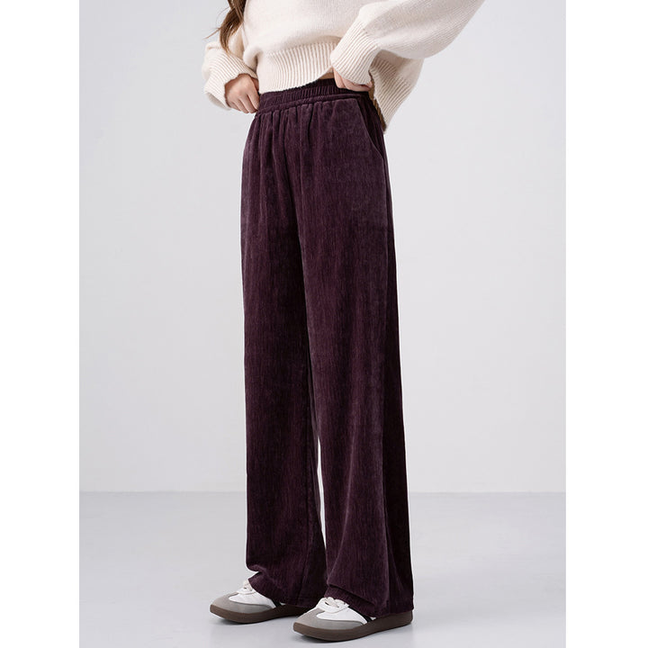 Chenille-Kord-Hose mit weitem Bein, warm und fließend
