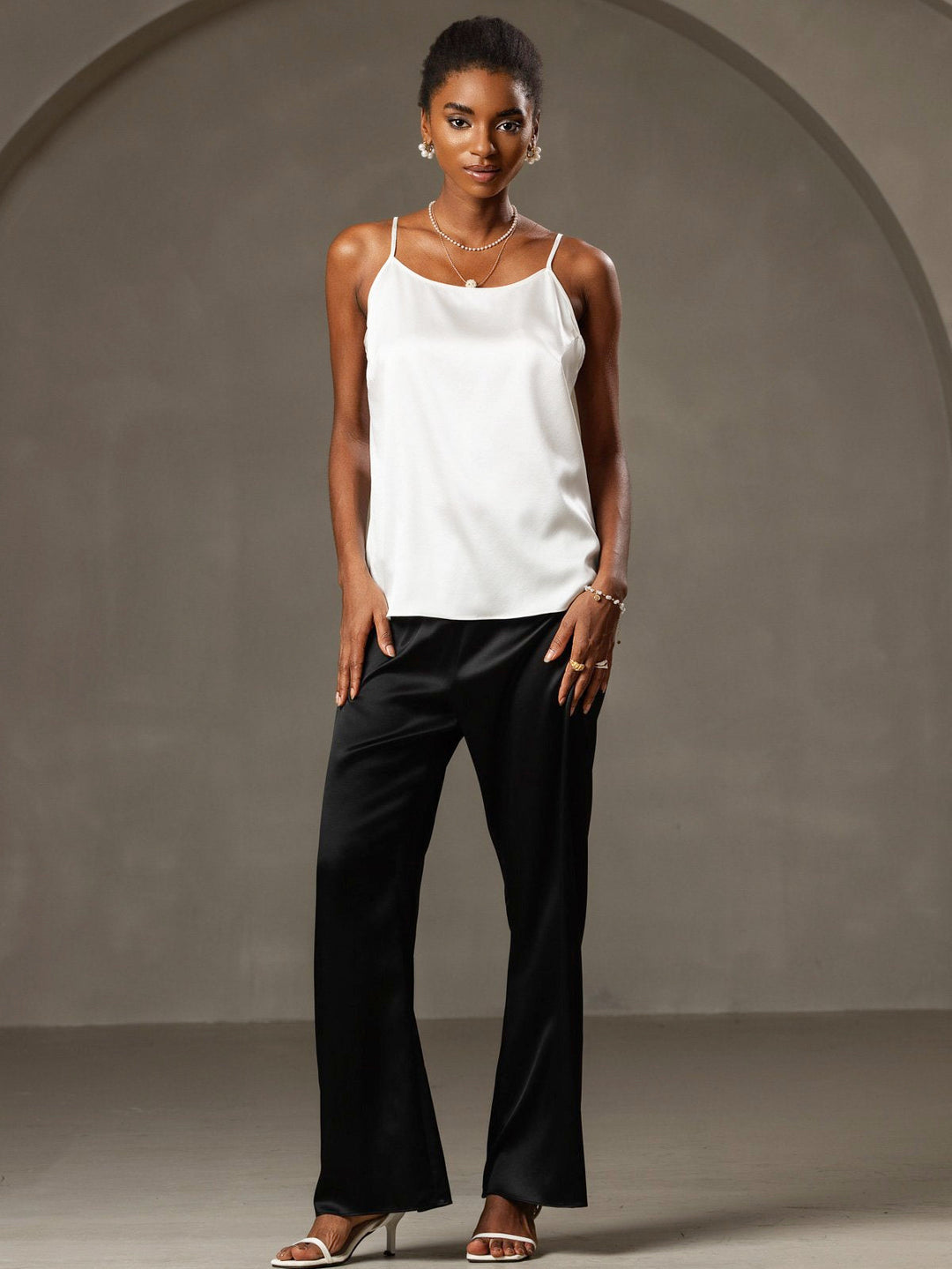 Echoarchiv | Seide Entspannt Spaghettiträger Camisole Top