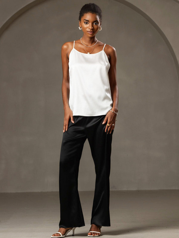 Echoarchiv | Seide Entspannt Spaghettiträger Camisole Top