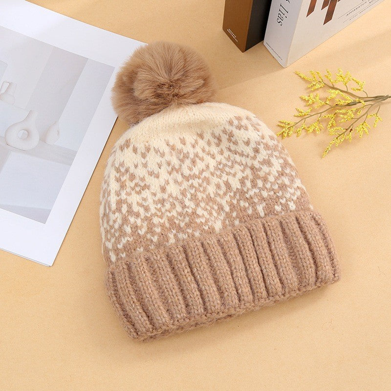 Damen-Strickmütze und Schal-Set, warm gefüttert