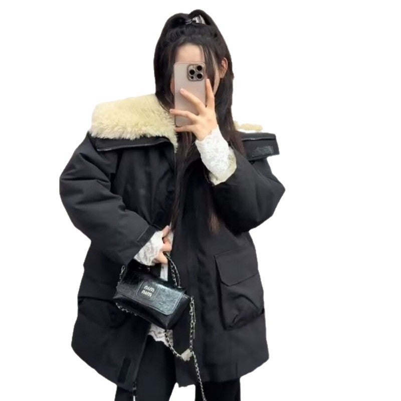 Gefütterte Parka-Jacke im Arbeitsstil