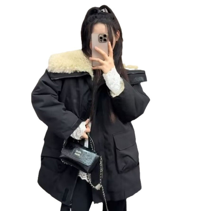Gefütterte Parka-Jacke im Arbeitsstil