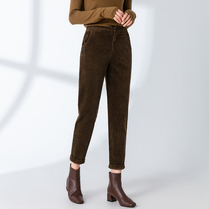 Damen-Cordhose, lockerer Schnitt, 7/8-Länge