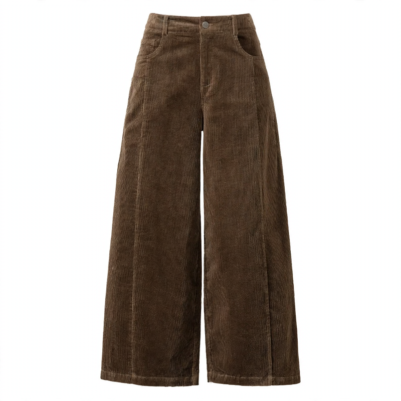 Kord-Hose in Kokon-Form, 7/8-Länge