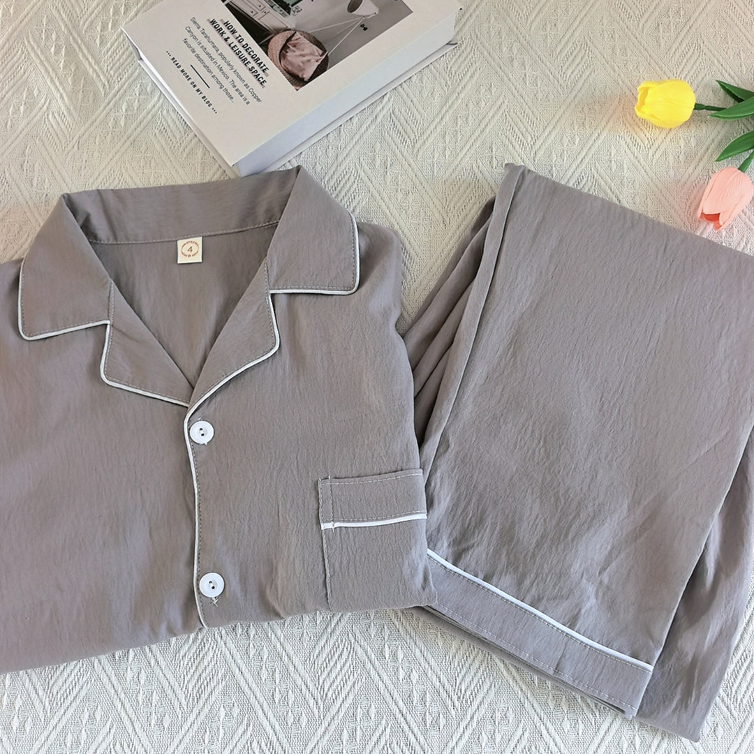 Herren-Pyjama-Set aus Baumwollmusselin, atmungsaktiv