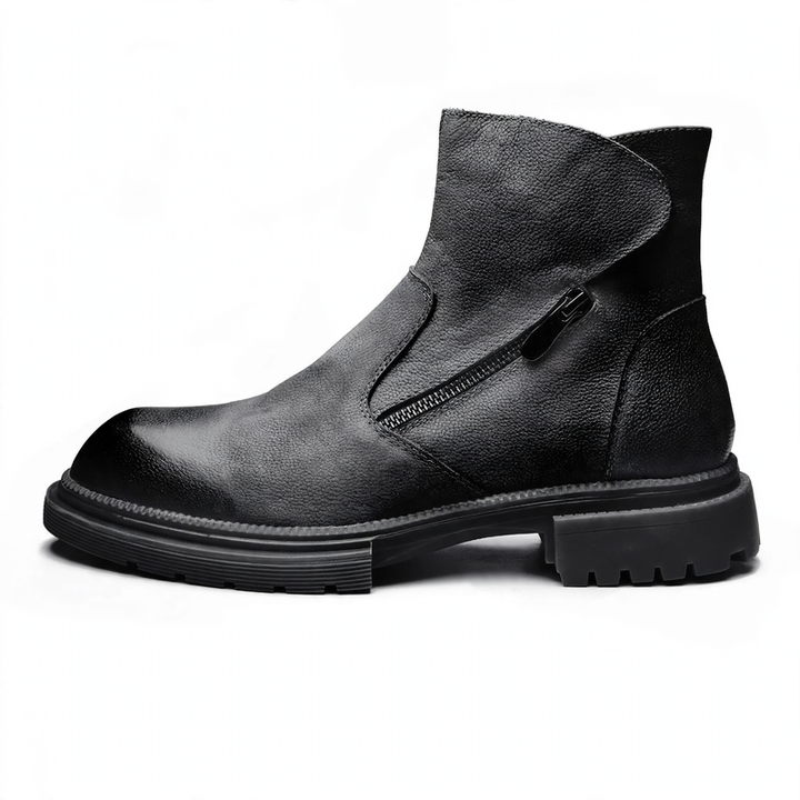 Herren-Lederstiefel im Biker-Stil, gefüttert