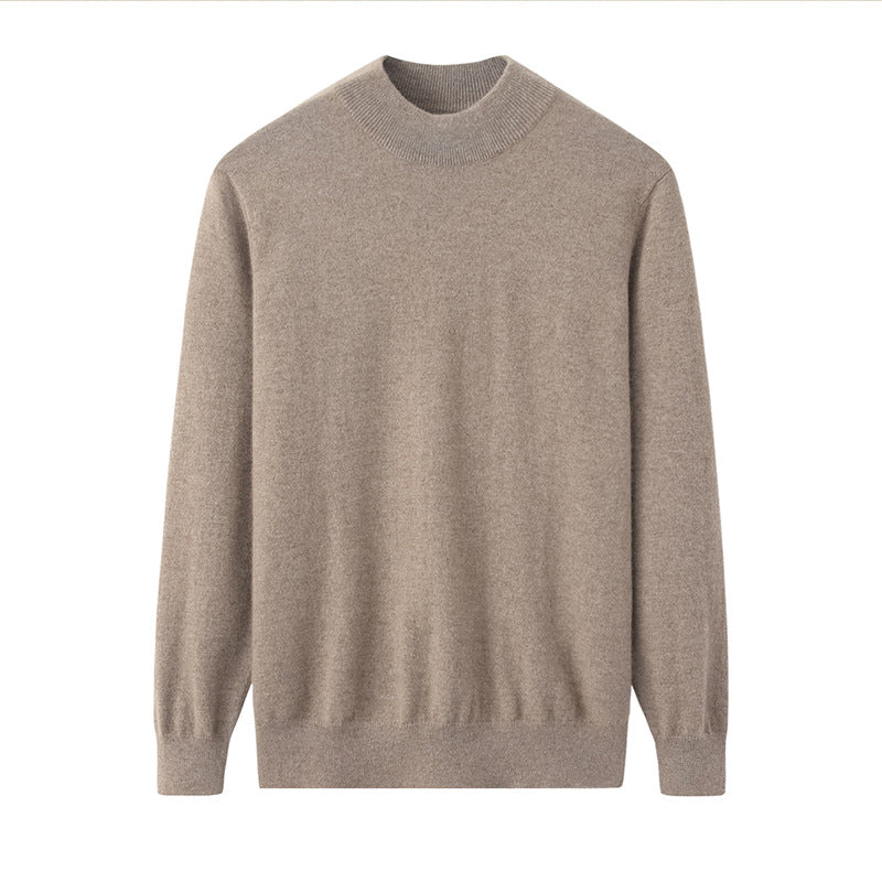 Herren-Kaschmirpullover, Stehkragen, locker geschnitten
