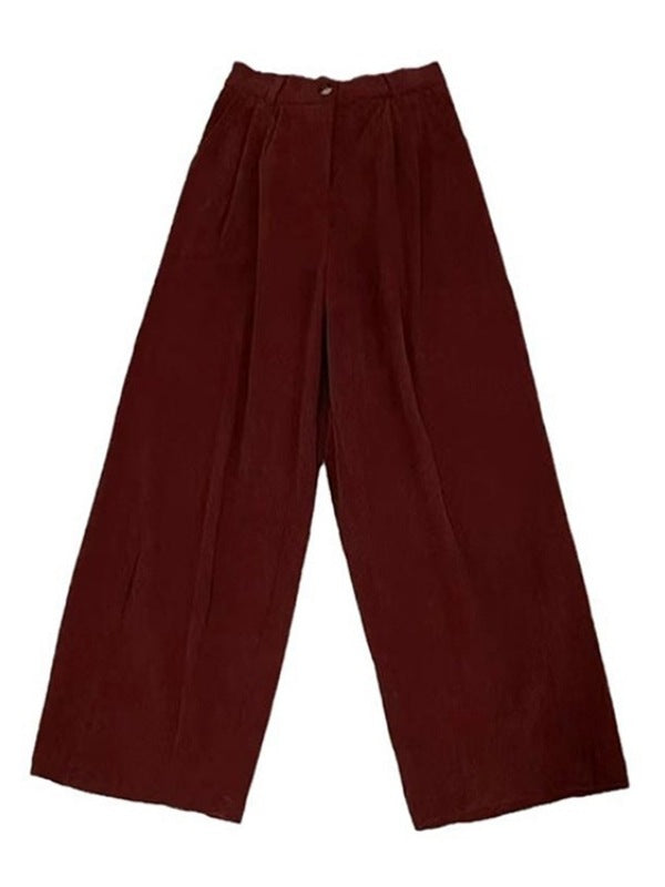 Damen-Cordhose, verkürzt, lockere Passform