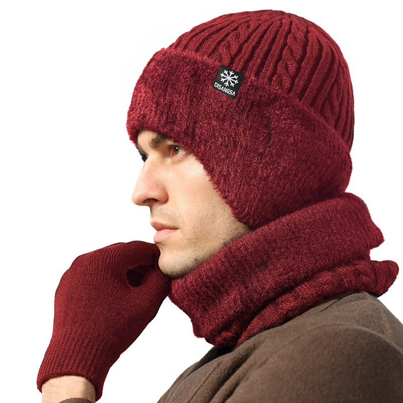 Herren Strick-Set: Dicke Mütze und Nackenschutz