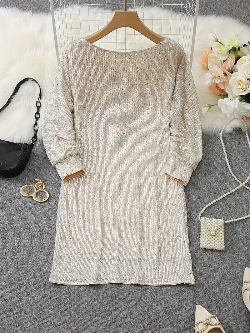 Party Paillettenkleid mit Kontrast – Marzano