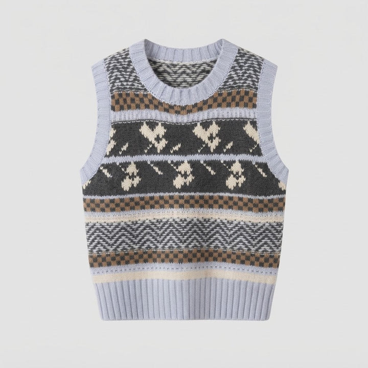 Damen gemustertes Strickweste im norwegischen Look mit weichem Mohair-Effekt Echoarchiv