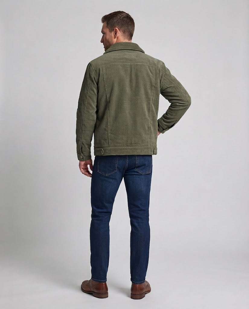 Herren Weiche Cordjacke mit Teddy-Innenfutter Echo Archiv