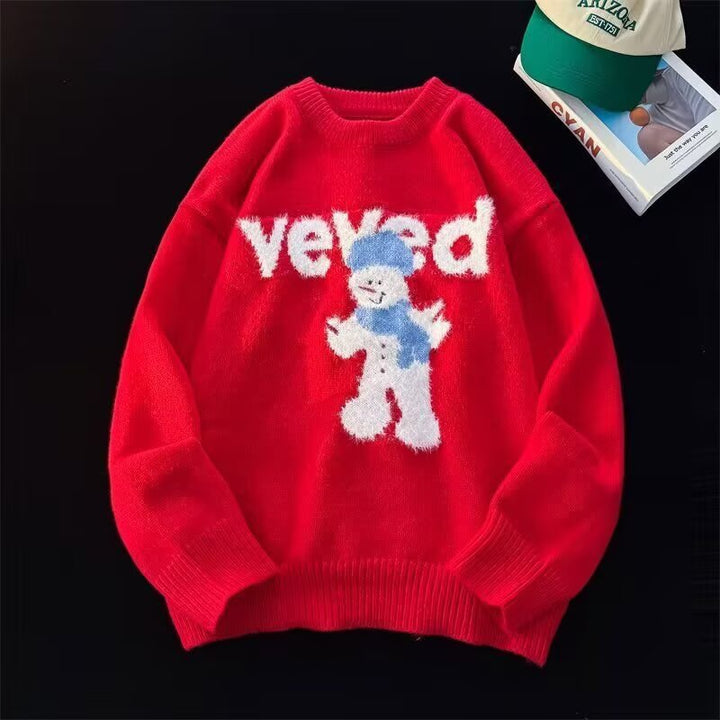 Weihnachtlicher Strickpullover für Herren, Schneemann-Motiv