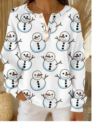 Weihnachtlicher Strickpullover mit Stehkragen und 3D-Druck