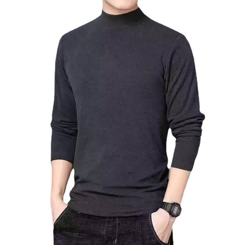 Herren-Langarmshirt mit Stehkragen, gefüttert