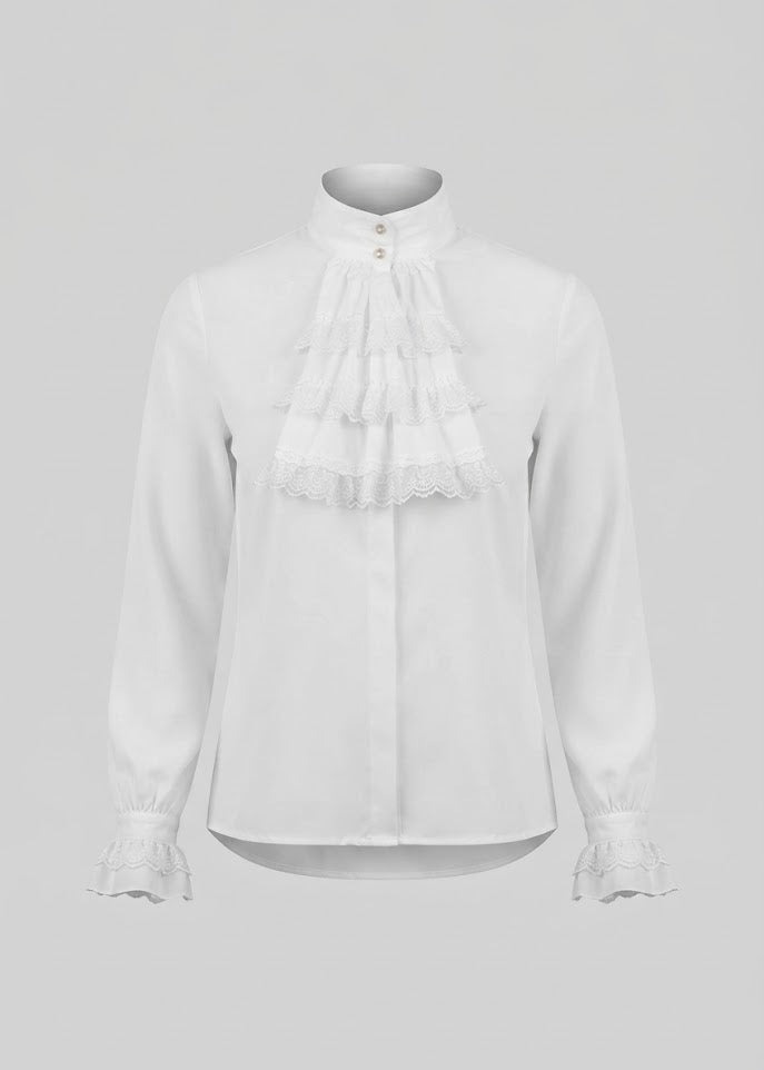 Damen Rüschenshirt mit elegantem Kragen Echo Archiv